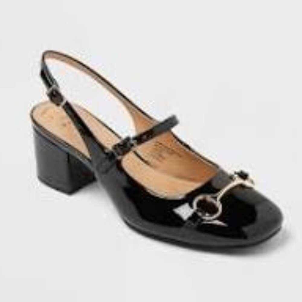~Women's Lucky Square Toe Mary Jane Heels with Memory Foam Insole~7~NIB!~